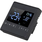 Programmable Floor Heating Thermostat, 16A AC85-250V | Digital Temp Controller, Dual Sensor, ABS Body, 5-50C Setting, 1C Accuracy, Auto Manual Modes, Room Warming