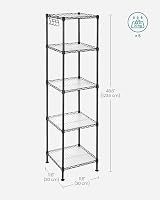 SONGMICS Bathroom Shelf 5-Tier Metal Rack 100 kg Load 123.5 cm Black view 7