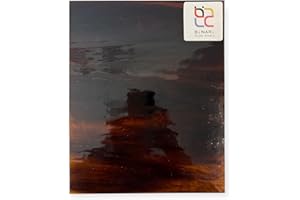 Wissmach Stained Glass Sheet and Mosaic Glass: Medium Amber and Dark Amber Brown, Streaky Crystal (8"x6"-1 Sheet) by BiNARi Glass Studio