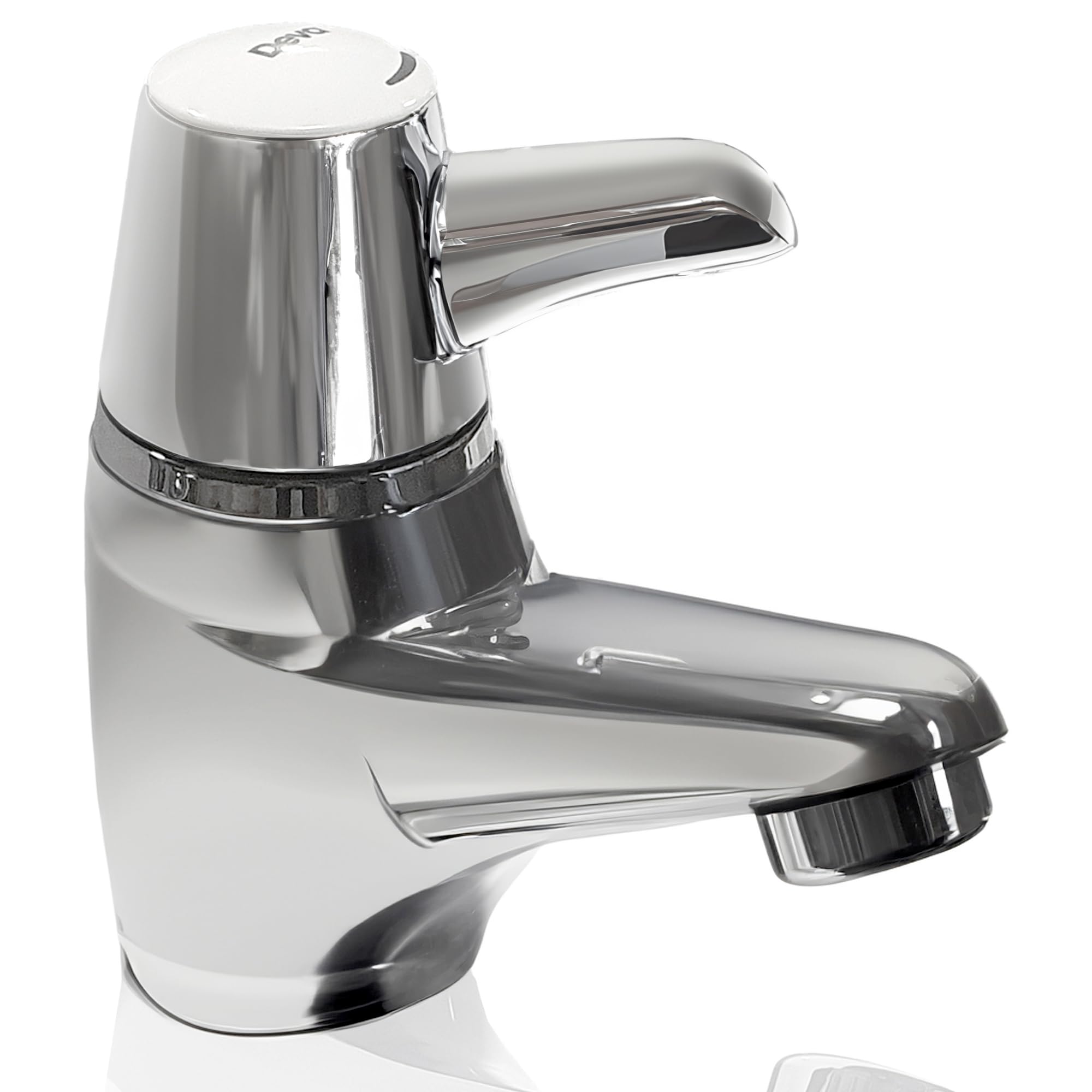 Deva Sequential Basin Mixer Tap - Chrome - Anti Scald Easy Use Single Lever Hot & Cold Thermostatic Flow Control TMV3 - Healthcare Commercial Bathroom Sink Faucet Silver SOL003 – 5 Year Warranty