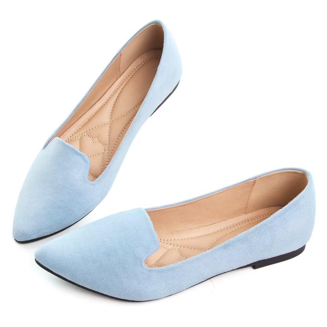 ChaiRong Zhou Women Flats Solid Color Suede Ballet