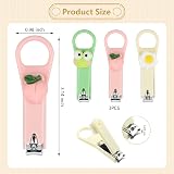 Leikedun 3 Pieces Kids Nail Clippers Set Frog Egg Peach Cartoon Safe view 2
