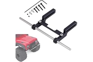 POWMOK TRX4M Bumper, Aluminum Adjustable 1/18 RC Crawler Front Bumper Mount with Hex Screw Installation Tool for 1/18 RC Crawler TRX4M 97044-1 97064-1 97054-1 97074-1 Upgrades (Black)