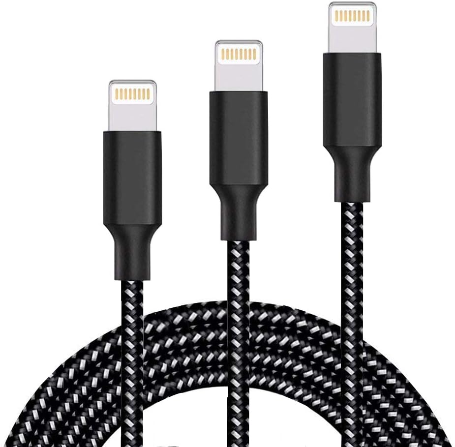Phone Cable 3pack 3ft 6ft 10ft Nylon Braided USB Charging & syncing Cord Compatible with iPhone/iPhone 8 8 and More
