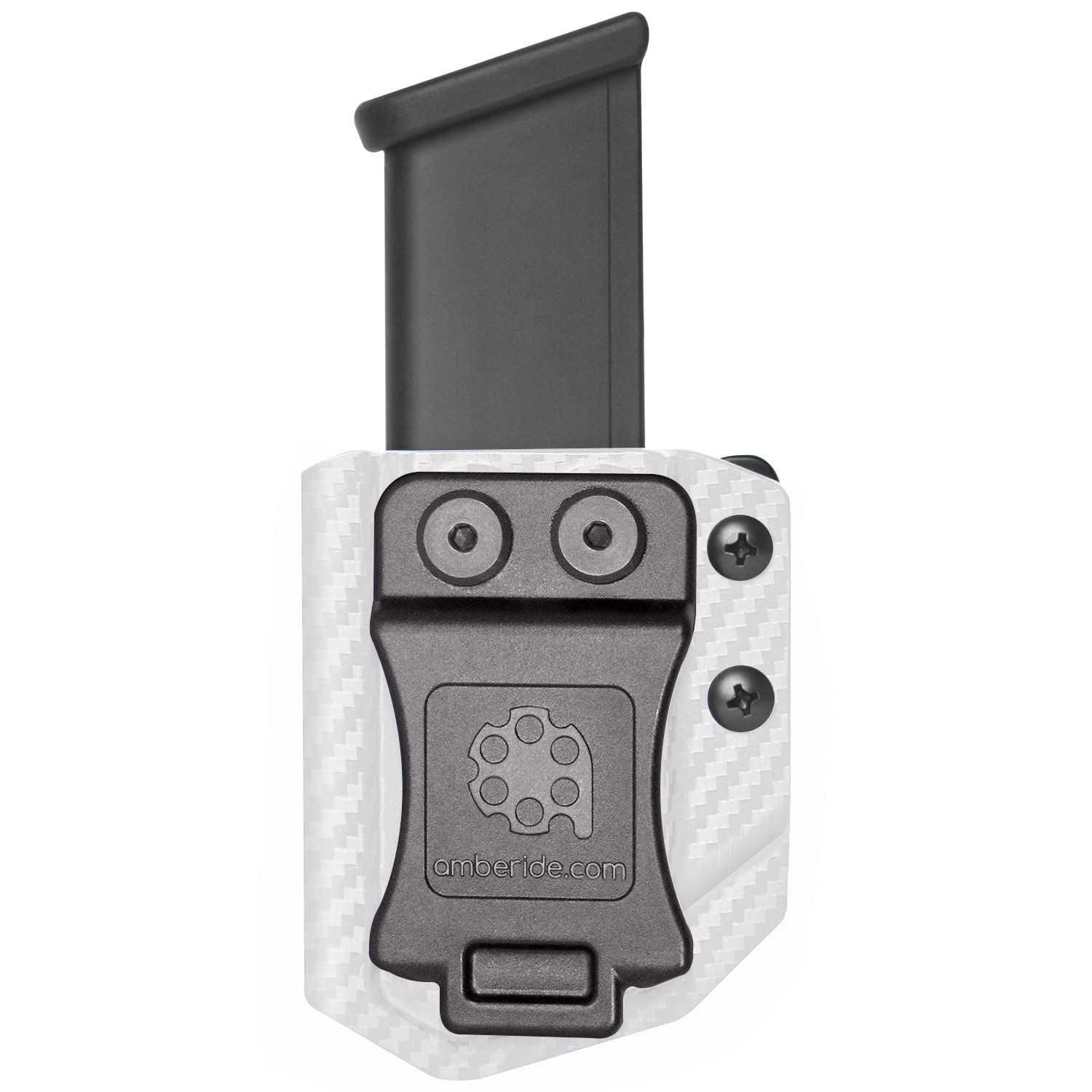 Amberide Universal Mag Carrier IWB/OWB, Kydex Magazine Holster for 9mm/.40 & .45 ACP Single and Double Stack Magazines, Adjustable Retention, Ambidextrous, Fits 1.5" Belt Image