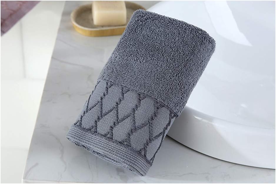 Luxury Hand Towels 15×30 Inches , 2 Pack Absorbent and Soft Cotton Salon Towels Set for Bathroom Hotel Spa - Grey: Kitchen & Dining