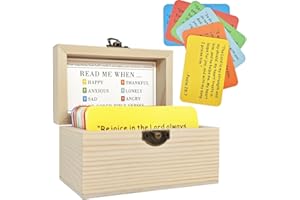 Bible Verse Cards Wooden Box Better Than Bible Verse Jar Read Me When... 90 pcs Scripture Cards Prayer Card for Emotions and 