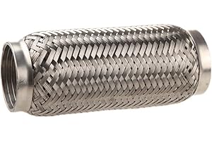 ADLERSPEED 3.5" ID Exhaust Flex Pipe 8" Length Stainless Steel Coupling Interlock