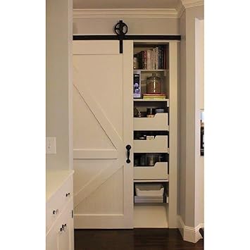 Hahaemall 8ft 2 44m European Rustic Heavy Duty Single Sliding