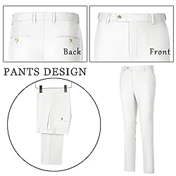 Aowdoy Men's Suits 3 Piece Slim Fit Tuxedo Suit One