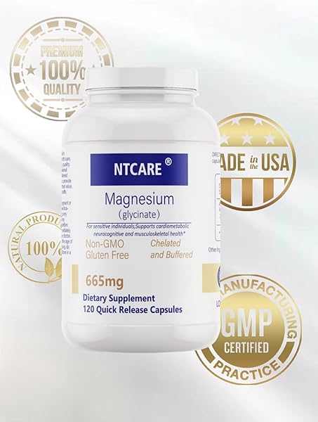 NTCARE MAGNESIUM GLYCINATE, 665MG, 120 QUICK RELEASE CAPSULES, NON-GMO, GLUTEN FREE