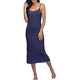 Summienlink Women's Full Slip for Under Dresses Sexy Long Sleeveless Nightgown Cami Dress