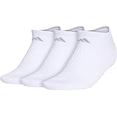 adidas Women's Cushioned No Show Socks (3-Pair) Athletic, Low Profile Look with Arch Compression for a Secure Fit