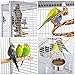 Yaheetech 61-inch Wrought Iron Select Large Bird Cages Include Bungee Rope for African Grey Parrots Cockatiels Sun Parakeets Conure Lovebirds Budgies Finches Play Top Bird Cage with Stand, Whitethumb 4