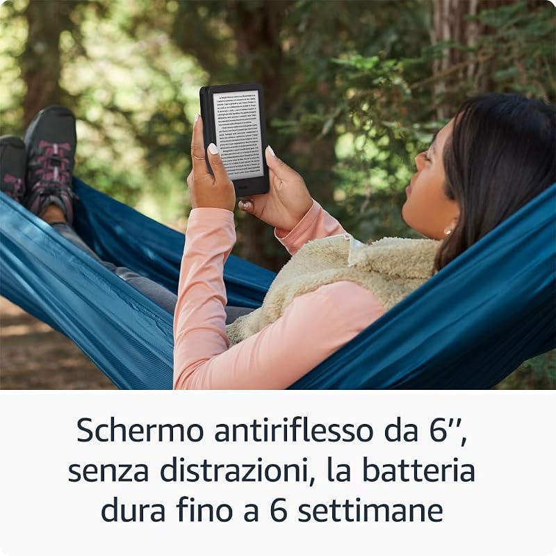 Kindle 16 GB (modello 2024), leggero e compatto, con cambi di pagina rapidi e contrasto elevato - Senza pubblicità - Nero