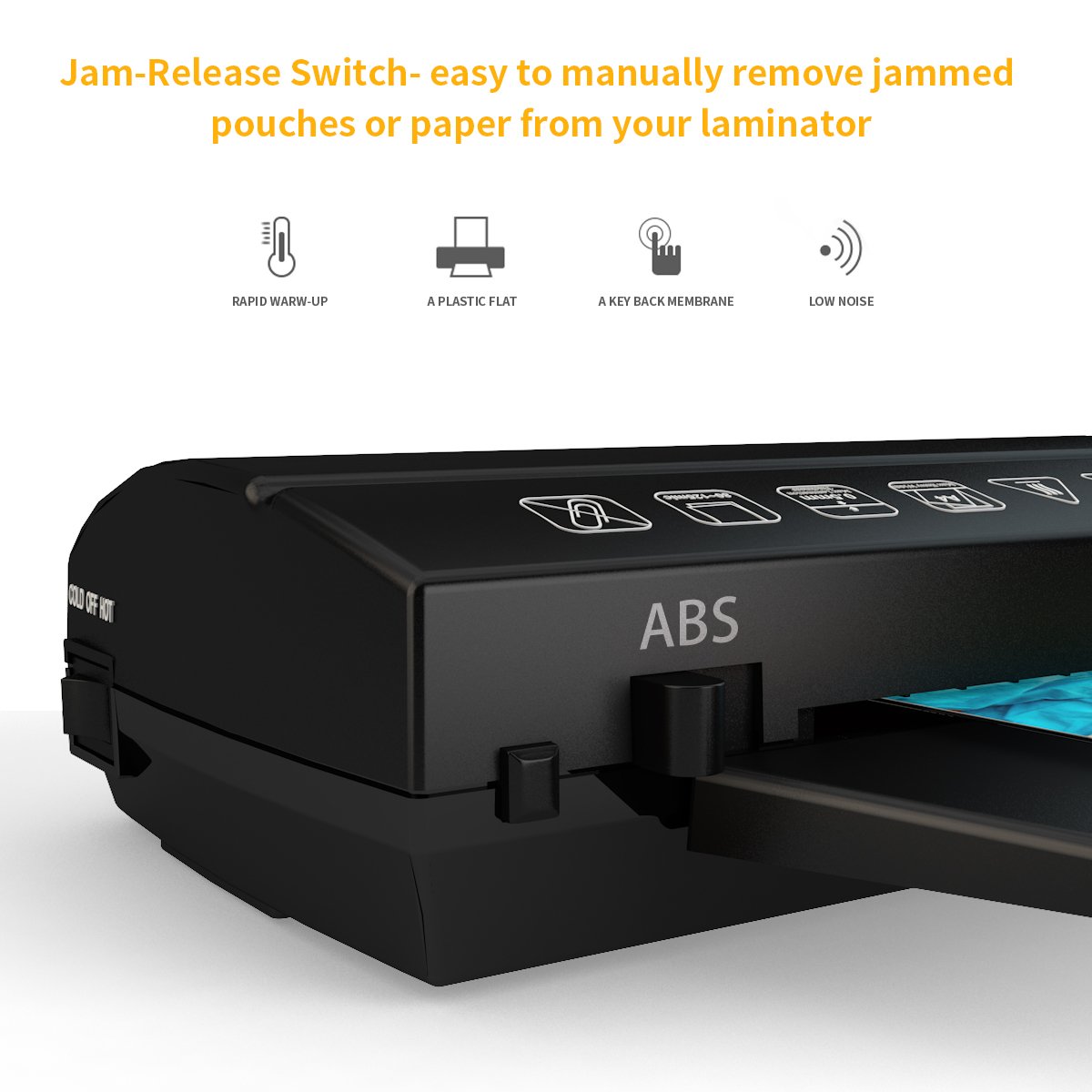 Plastifieuse A4, Chaud et Froid une Plastifieuse, 2 Rouleaux avec 250mm/min avec 20 Pochettes de Plastification, Coin Arrondi de Plastification et feuilles plastifieuse Convient pour le bureau