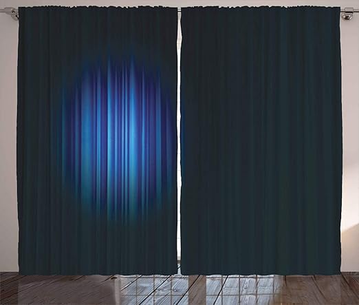 Amazon Com Ambesonne Dark Blue Curtains Hollywood Entertainment
