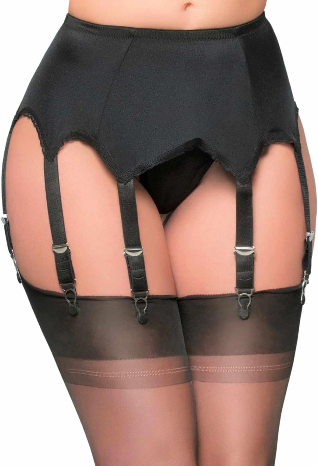 Lycra 8 Strap Suspender Belt for Stockings (PL3) [UK]