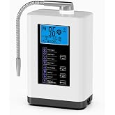 Curety Alkaline Water Ionizer Machine, Water Machine PH 4-10.5 for Alkaline &amp; Acidic Water, 5 Titanium Plates, Up to -500mV ORP, 8,000L Filter, 7 Water Settings, Auto-Cleaning, Intelligent Voice