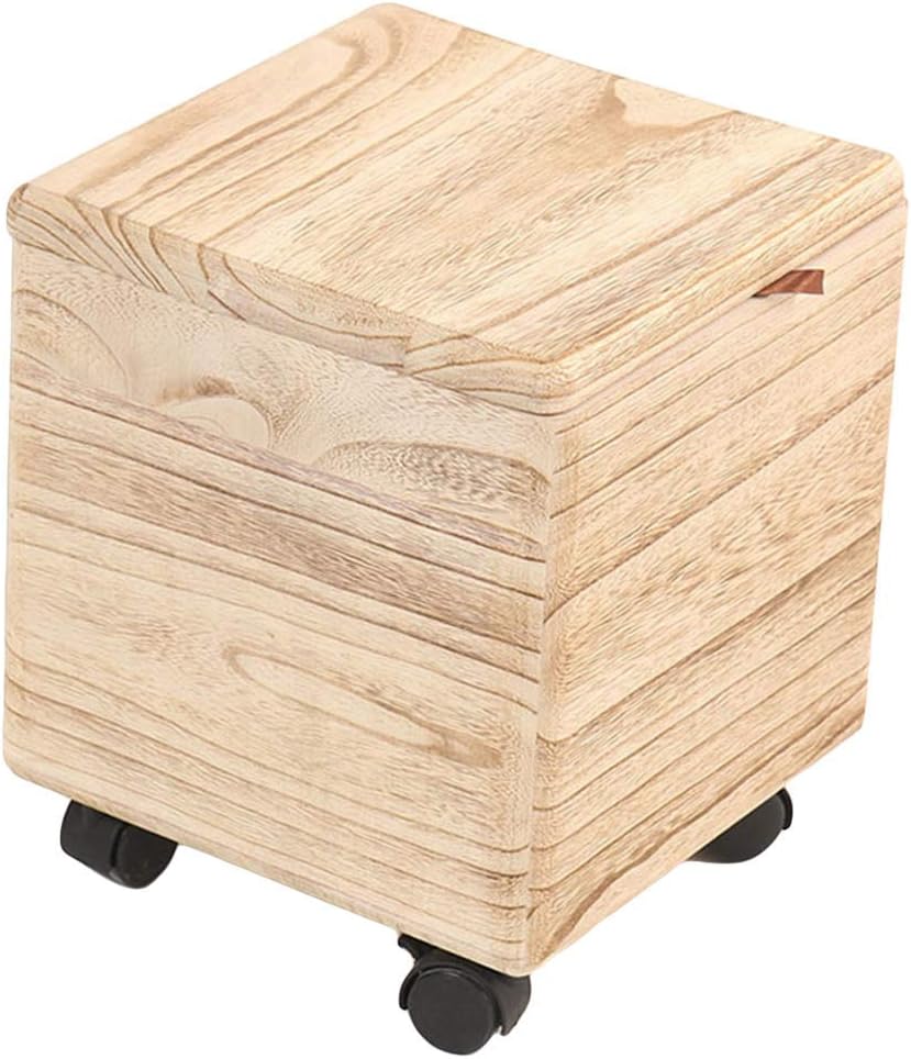 Solid Wood Storage Cube Pouf Ottoman, footstool Ottoman Tray Living