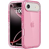 Follaroma for iPhone 17 Air Case, Heavy Duty Shockproof Protection Phone Cases, Anti-Drop, Dual Layer Transparent Protective Cover Compatible with iPhone 17 Air, 6.5 inch, Crystal Pink