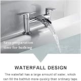 Hapilife Waterfall Bath Tap Mono Filler Chrome Deck Mounted Brass 2 Hole view 2