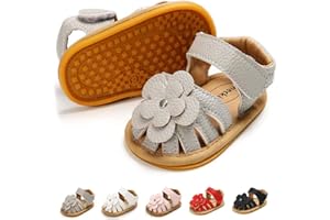 Kannior Infant Boys Girls Sandals Breathable Premium Baby Summer Outdoor Casual Beach Shoes Lightweight Toddler Flower Bowknot Anti Slip Rubber Sole Newborn Prewalker First Crib Shoes