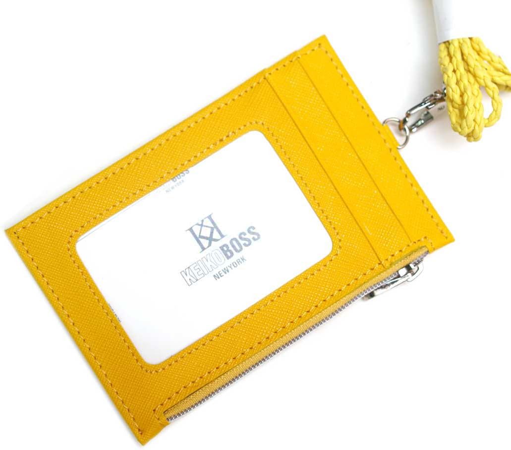Business ID Badges Wallet with coin pocket Credit Card Holder Neck Strap KB004 (Yellow)