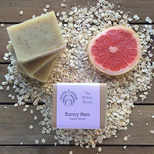 Sunny Oats Soap, Handcrafted, Organic Ingredients, 100% Natural, Grapefruit, Oatmeal, Vegan, Essential Oils, Handmade in small batches by The Willow Grove