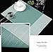 Placemats,Famibay Heat Insulation PVC Placemat Stain-resistant Crossweave Woven Table Mats for Kitchen Set of 4 (4, Vertical Striped Turquoise)