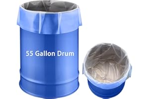 55 Gallon Clear Plastic Drum Liners, Pack of 12, Large Poly Pail Liner Bags, Food Grade Storage Bags for Marinating and Brini