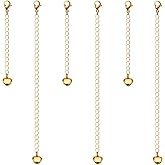 6Pcs 18K Gold Plated Necklace Extenders for Women, Hypoallergenic Bracelet Chain Extenders Set, Extensions 2", 4" Inches (18K Gold Plated (6Pcs))