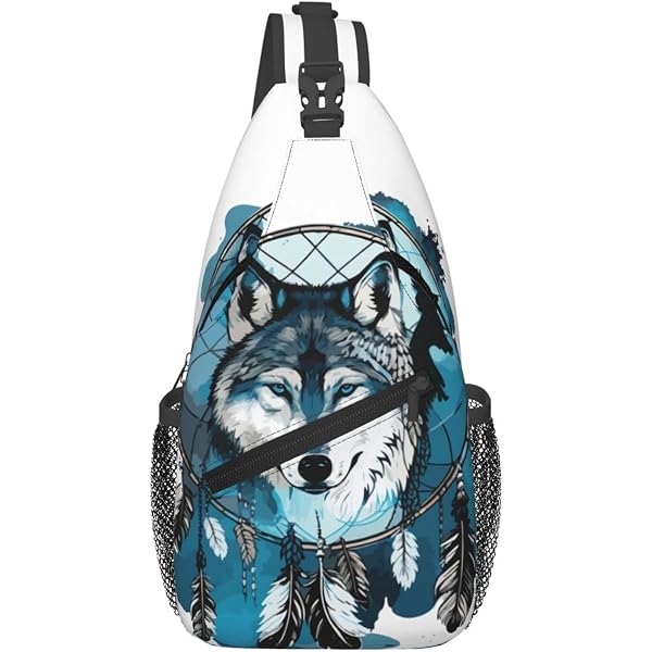 6880 Dreamcatcher White Wolf Small Backpack Purse Travel Bag Lightweight Amazon.com | Wolf Backpack for Students Boys Girls Flower  main image 2