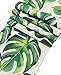 BOXAN Classic White Linen Burlap Table Runner with Green Tropical Monstera Palm Leaves for Spring Summer Wedding Party Birthday Party Home Decor, Hawaii Luau Party Decor, 12x72 inch