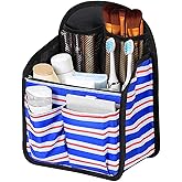 Kelendle Waterproof Backpack Handbag Organizer Insert Divider Travel Bag with Zipper Portable Cosmetic Bag Organizer Insert Nylon Inner Bag Organizer (Blue Stripes)