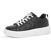 TIMEJOY Women's Fashion Platform Sneakers Synthetic Leather & Metallic Accents for Casual Tennis & Everyday Comfort