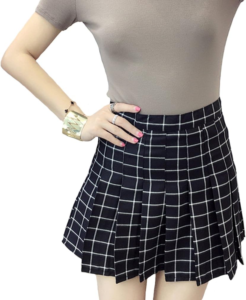 Minuoyi Sports High Waist with Underpants Tennis School Cheerleader Pleated Skirt