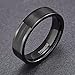 TIGRADE 5mm 7mm Titanium Wedding Band High Polished Two-Tone Blue Center Groove Ring Size 5-11 (6mm-black, 8)