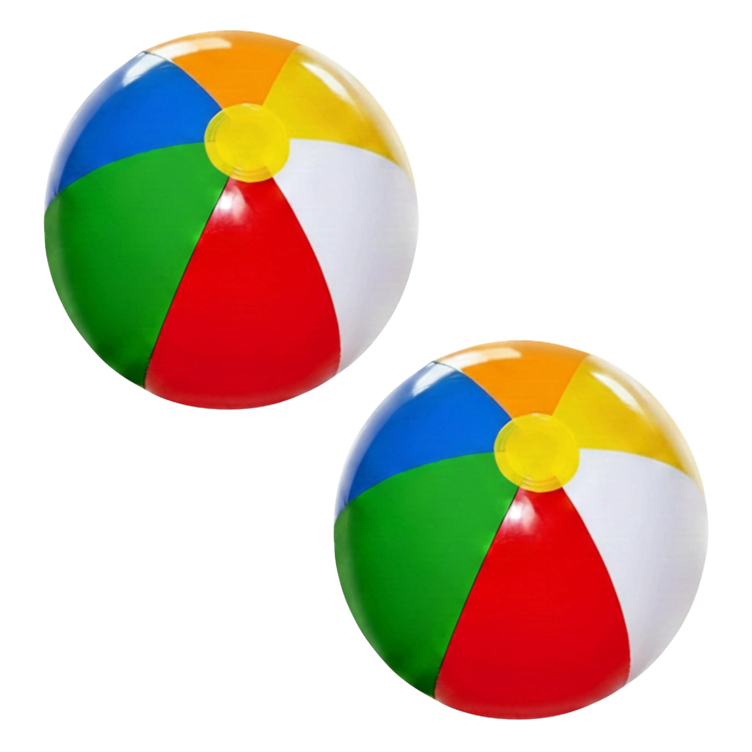SHATCHI 2 Pcs 24 Inch Inflatable Rainbow Beach Ball, Multicolour Blow Up Pool Toy for Swimming Pool Parties, Summer Outdoor Water Games, Holiday Beach Play, Garden Fun and Pool Party Decoration