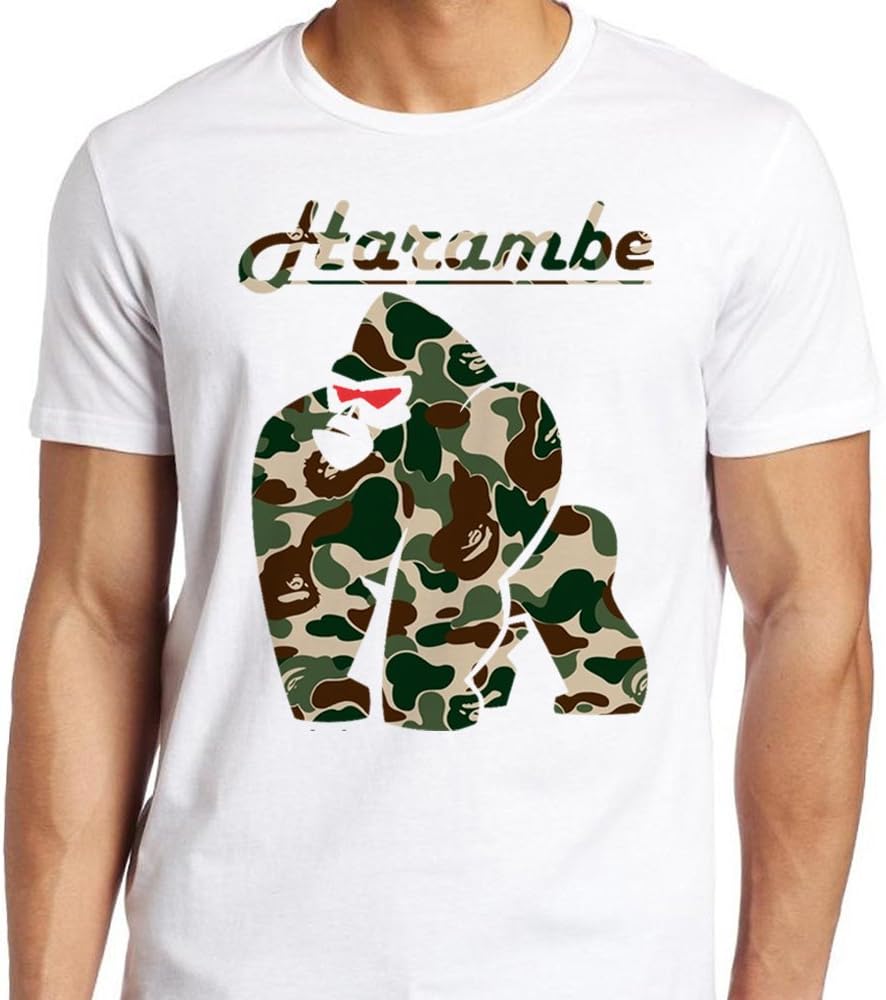 A Bathing Ape Harambe x bape Shark Army VR for Men T Shirt
