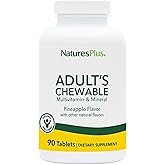 NaturesPlus Adult's Chewable, Pineapple Flavor - 90 Tablets - Multivitamin & Mineral - Vegan, Gluten Free - 90 Servings
