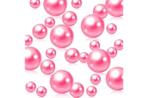 Luerbi 200 PCS Hot Pink Vase Fillers, Pearls Bead for Centerpieces Vases, 10/14/20 MM No Hole Beads, Fake Pearls for Wedding Birthday Anniversary Theme Party Table Centerpieces Decor