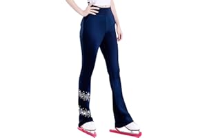 JoyCan Girl's Plush Ice Skating Training Pants with Sparkling Rhinestones Decoration Stylish for Girls