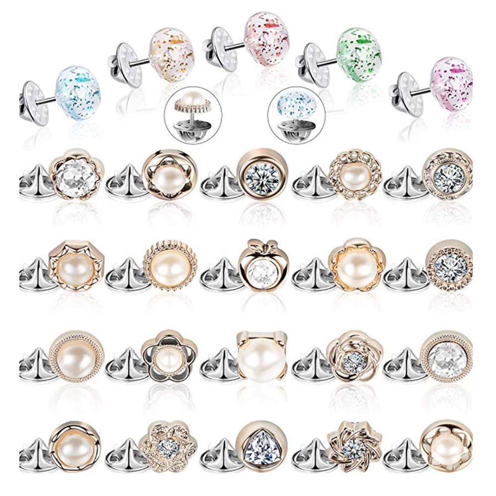 Brooch Buttons 30 pieces Safety Brooch Buttons Women Small Vintage Brooch Pins for Bags Backpacks Jackets Hat Clothing Dress