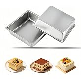 BUBBLE-FLY Nonstick 4 Inch Square Brownie Pan Carbon Steel Mini Cake Pans | Versatile set for brownies, cheesecake, mousse, fudge, roasted veggies; nonstick surface rinses clean fast