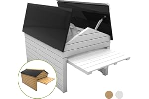 My Robot Home (White) Robotic Lawnmower Garage with Automatic Door by Auto-Mow 42x30x20 Inches - Compatible with Robomow, Stihl/Viking iMow, Gardena, McCulloch, Worx Landroid - RTK Ready