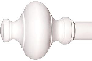 DECOPOLITAN Cardiff 12-20 Inch Adjustable Side Curtain Rod Set Pair, 1 Inch Diameter in White