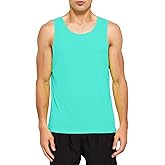 DEMOZU Men's Neon Running Tank Top - Bright Sleeveless Workout Shirt for Marathon, Gym & Rave Party