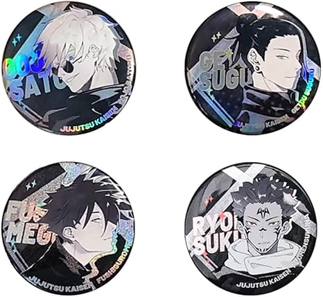 Amazon 呪術廻戦 缶バッジ ピンバッジ バッヂ ピンバッチ 人気漫画 アニメ ブローチ 五条 悟 虎杖 悠仁 伏黒 恵 夏油傑 レーザ ピンバッジ おしゃれ ピンバッチ 携帯 ｑ 円形 可愛い バッグ小物 飾り コスチューム道具 かばん掛け 鍵 脱落防止 紛失防止