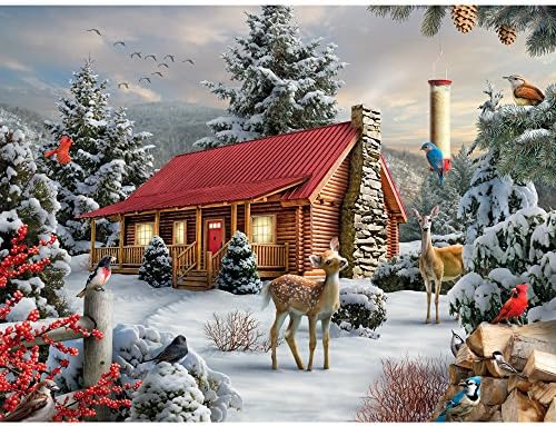 Bits And Pieces 300 Large Piece Jigsaw Puzzle For Adults New Friends 300 Pc Snowy Winter Scene Jigsaw By Artist Alan Giana